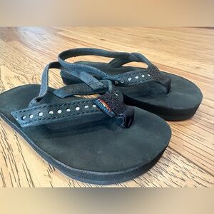 RAINBOW•toddler girls•SIZE 7c/8c• crystal straps• BLACK